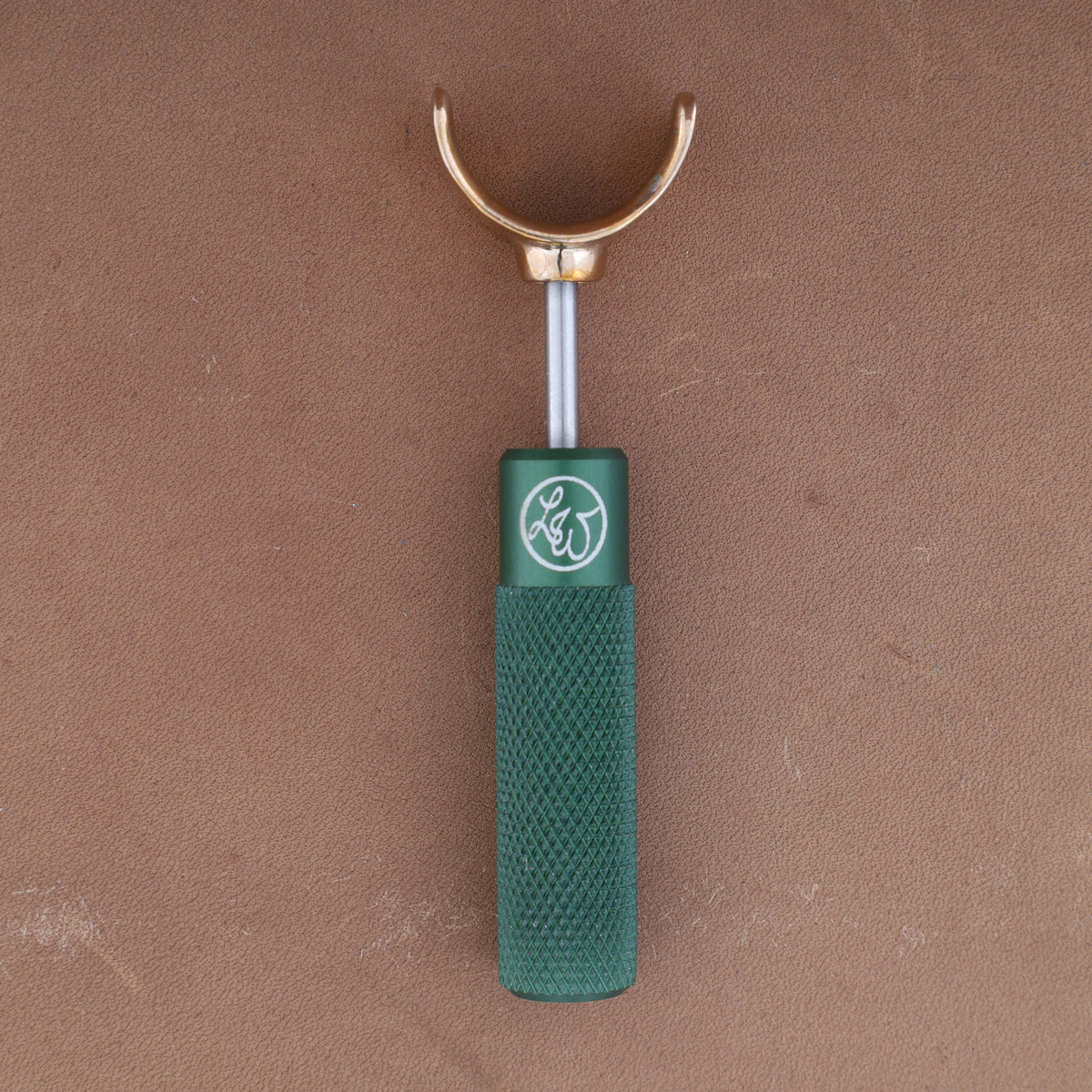 Leather Wranglers SK-3 swivel knife, 1/2 inch barrel, Green, flat traditional yoke