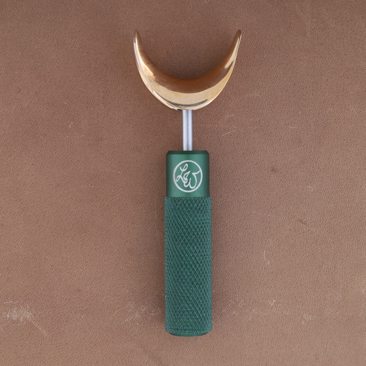 Leather Wranglers SK-3 swivel knife, 1/2 inch barrel, Green, saddle rounded yoke
