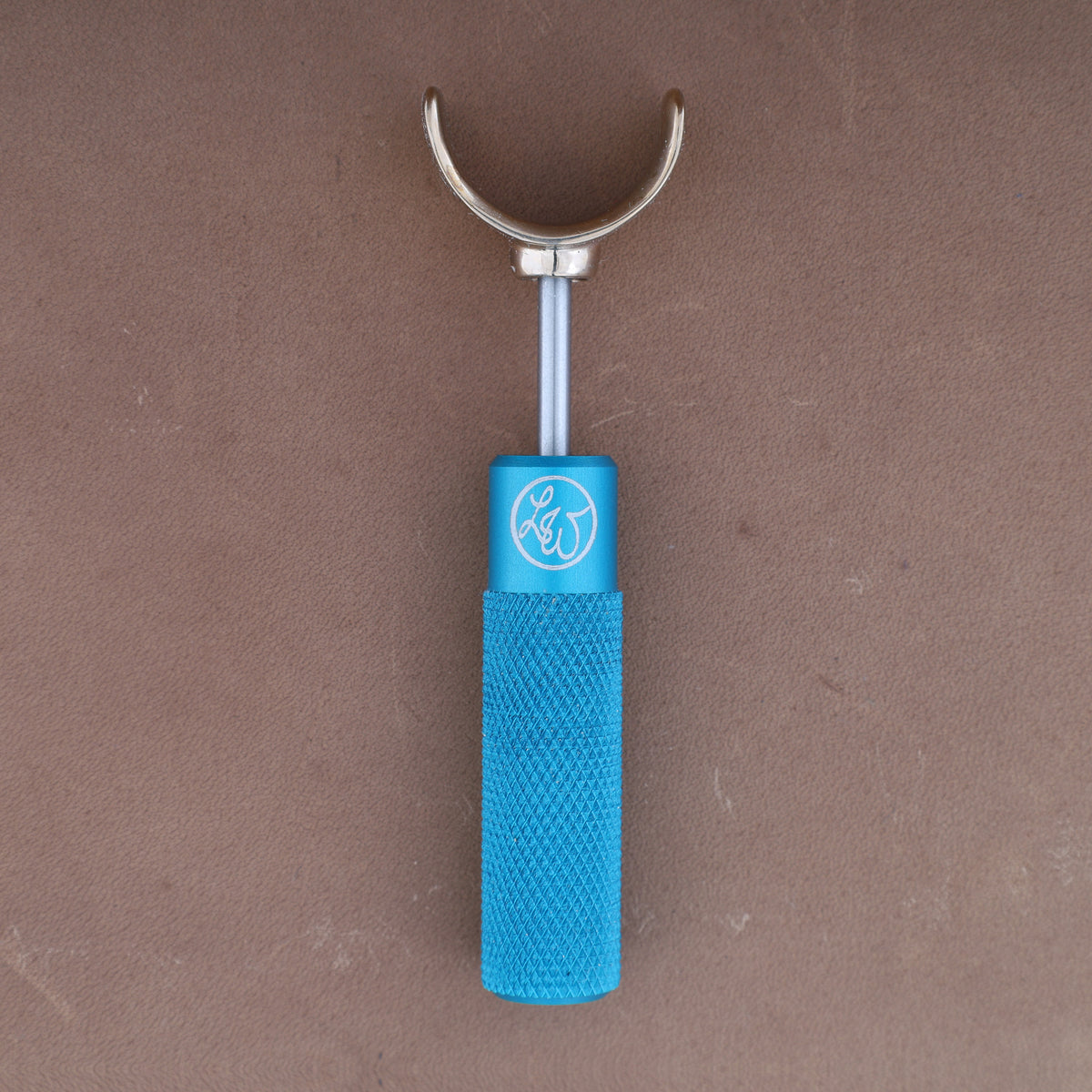 Leather Wranglers SK-3 swivel knife, 1/2 inch barrel, Turquoise, flat traditional yoke