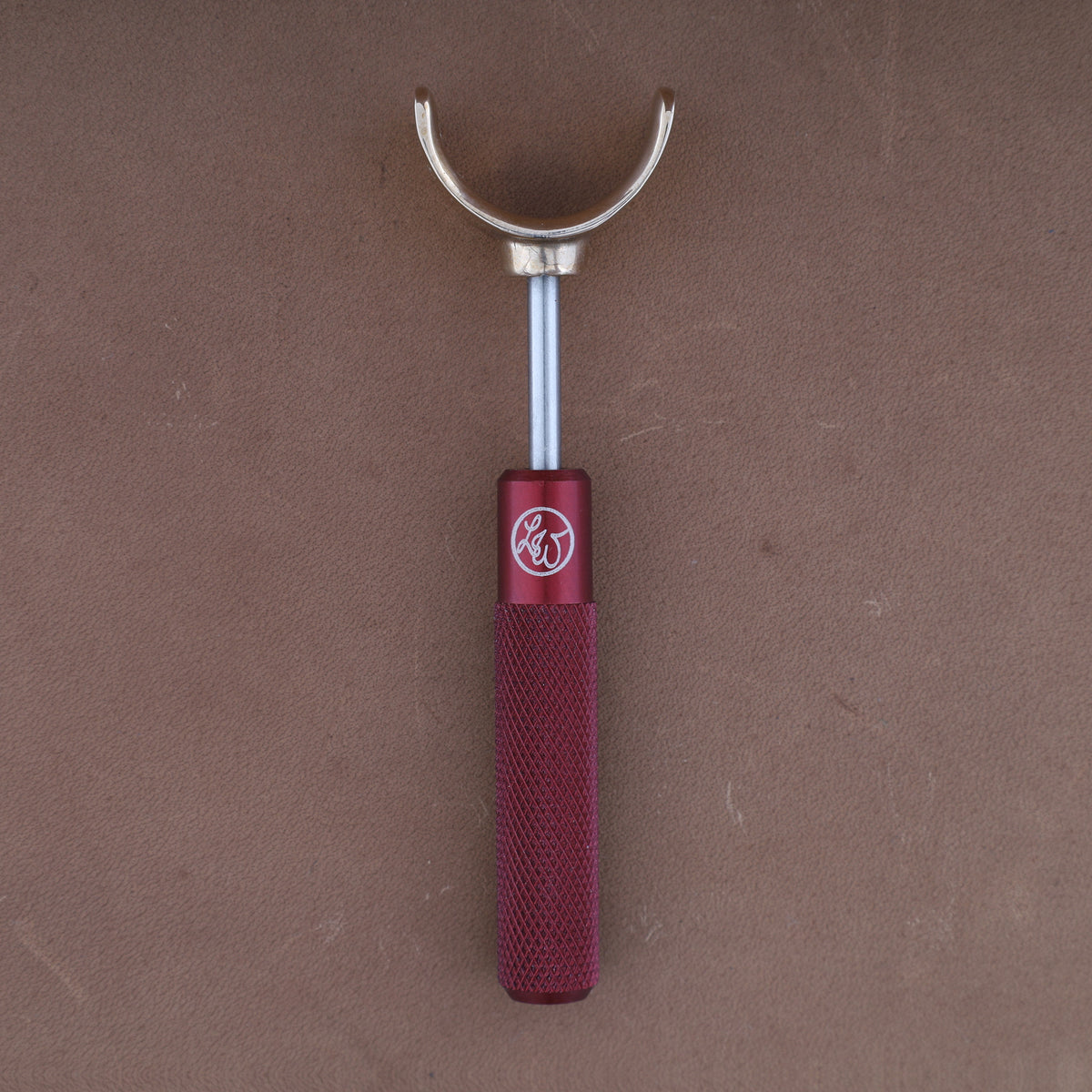 Leather Wranglers SK-3 swivel knife, 3/8 inch barrel, Red, flat traditional yoke