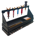 Possibles Tray stacked on a Tools Tray with a Swivel Knife Rack